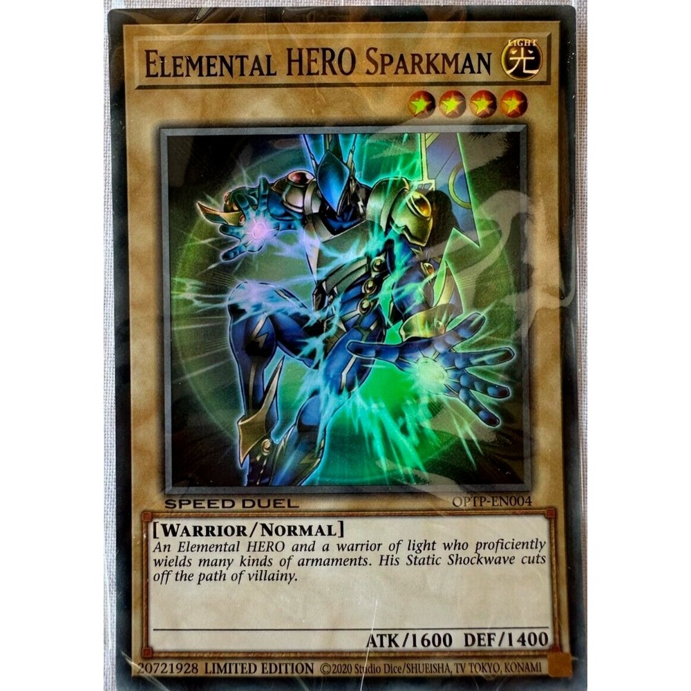 SEALED Yu-Gi-Oh Elemental HERO Sparkman OPTP-EN004 Super Rare (19)